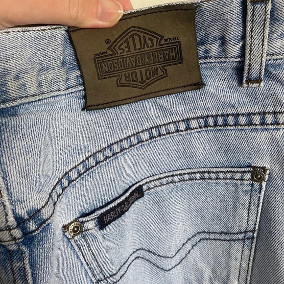 Vintage Denim Harley Davidson Biker Shorts - size 10 - Picture 4 of 8
